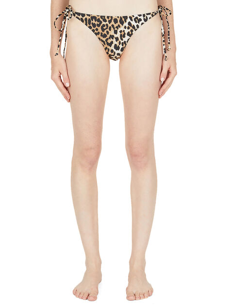 Leopard Print String Bikini Bottoms