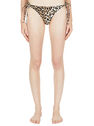 GANNI Leopard Print String Bikini Bottoms Beige flgan0249027brn