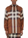 Burberry Hooded Jacket with Tartan Motif Brown flbur0247001brn