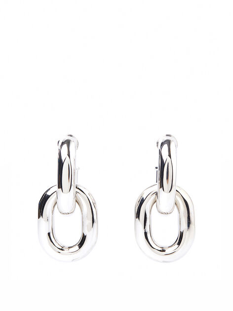 XL Link Hoop Earrings in Silver