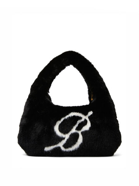 Eco Faux Fur Handbag in Black