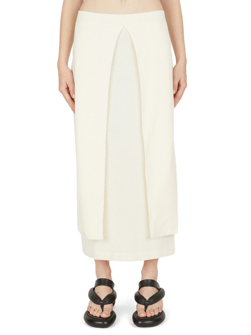 Wool Skirt with V-Cut