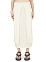 Jil Sander Wool Skirt with V-Cut  fljil0248004wht