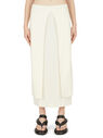 Jil Sander Wool Skirt with V-Cut Cream fljil0248004wht