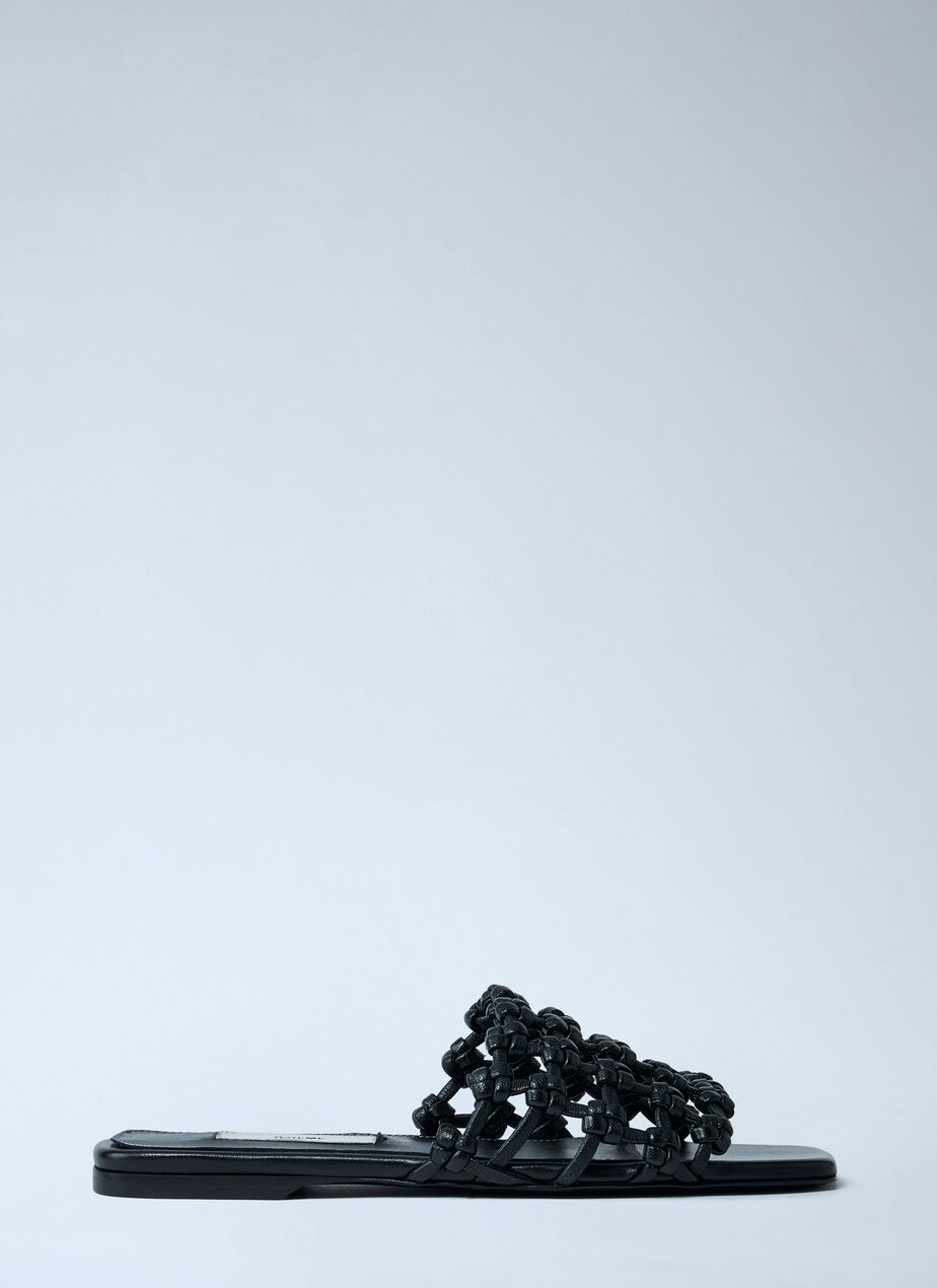 Braided Leather Slides