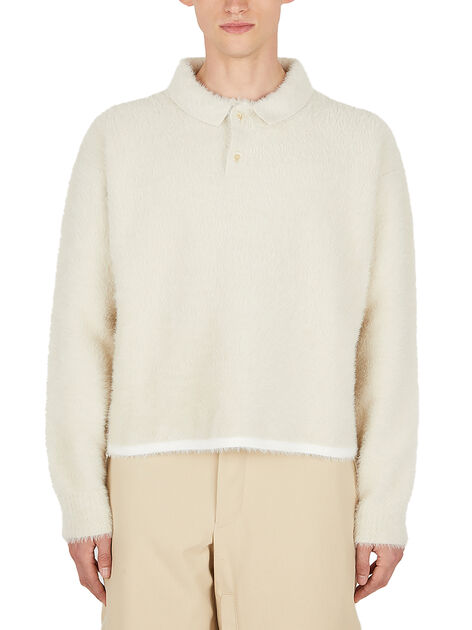 La Neve Polo Sweater in White