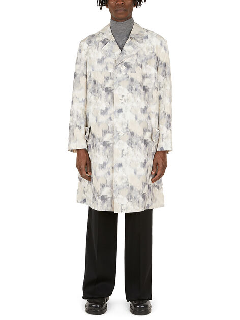 Trench con Stampa Astratta