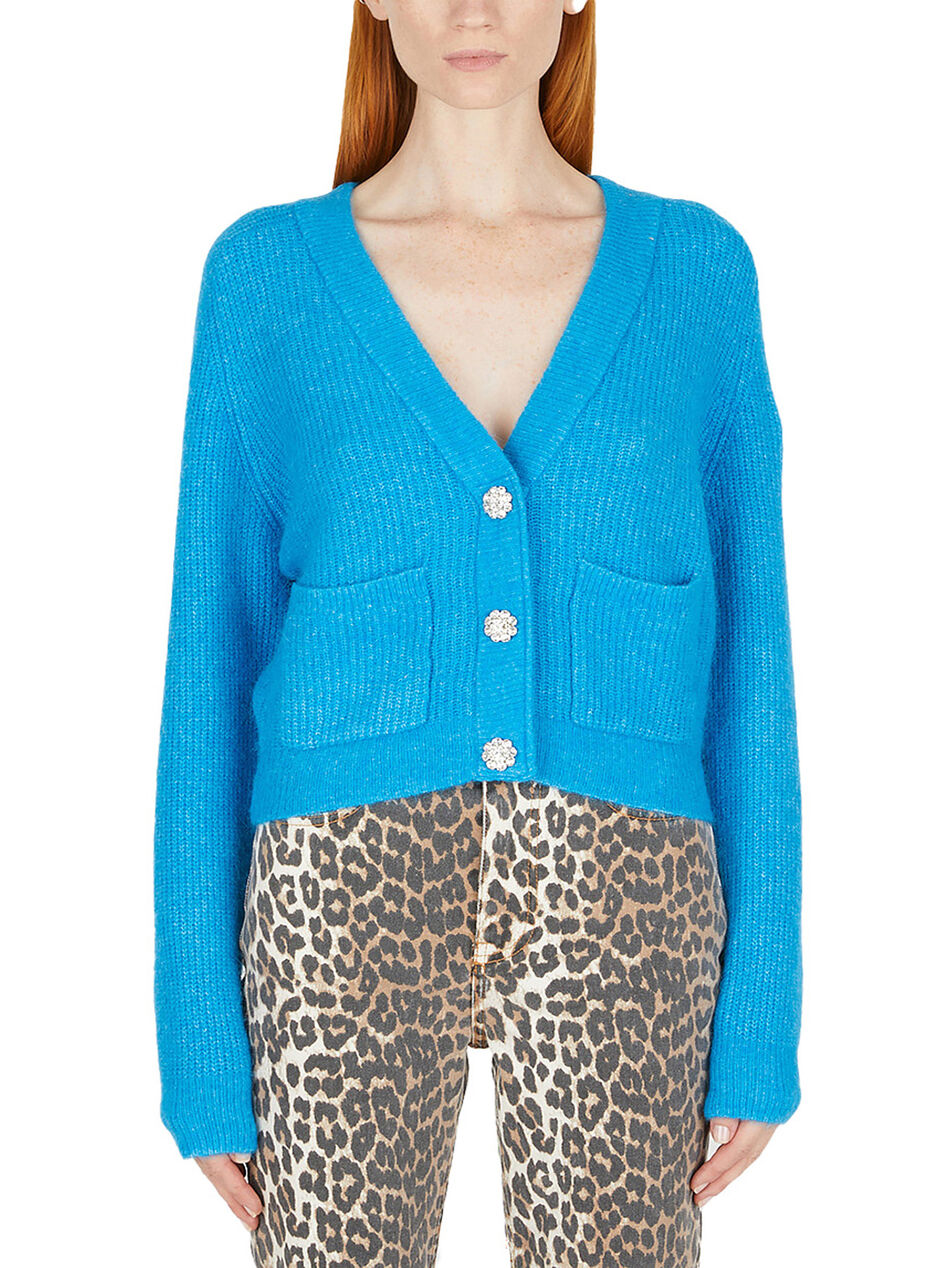 Blue V-Neck Cardigan