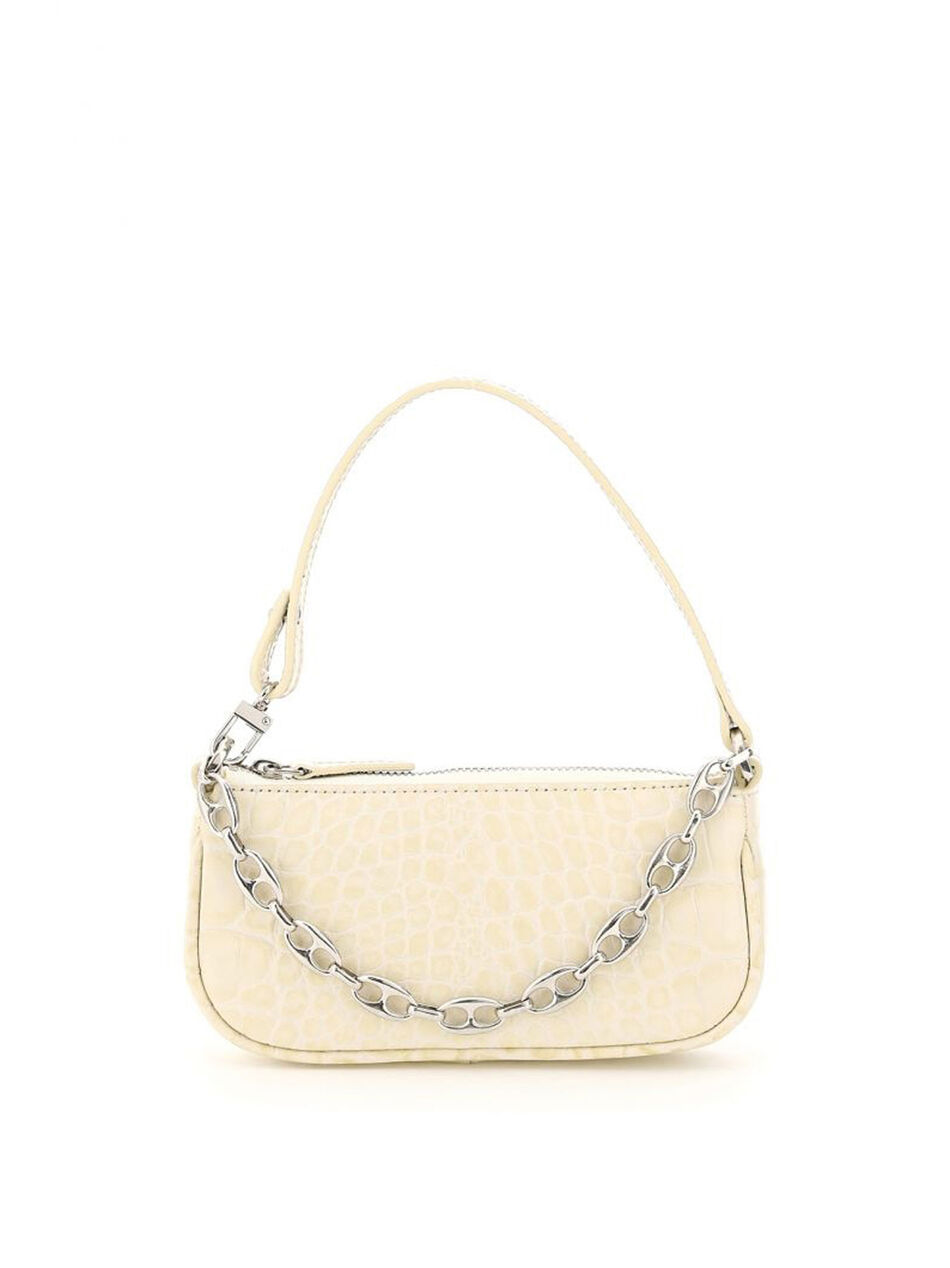 Croco Rachel Mini Shoulder Bag in Beige