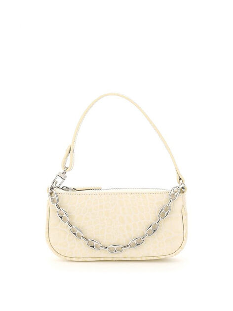 Croco Rachel Mini Shoulder Bag in Beige