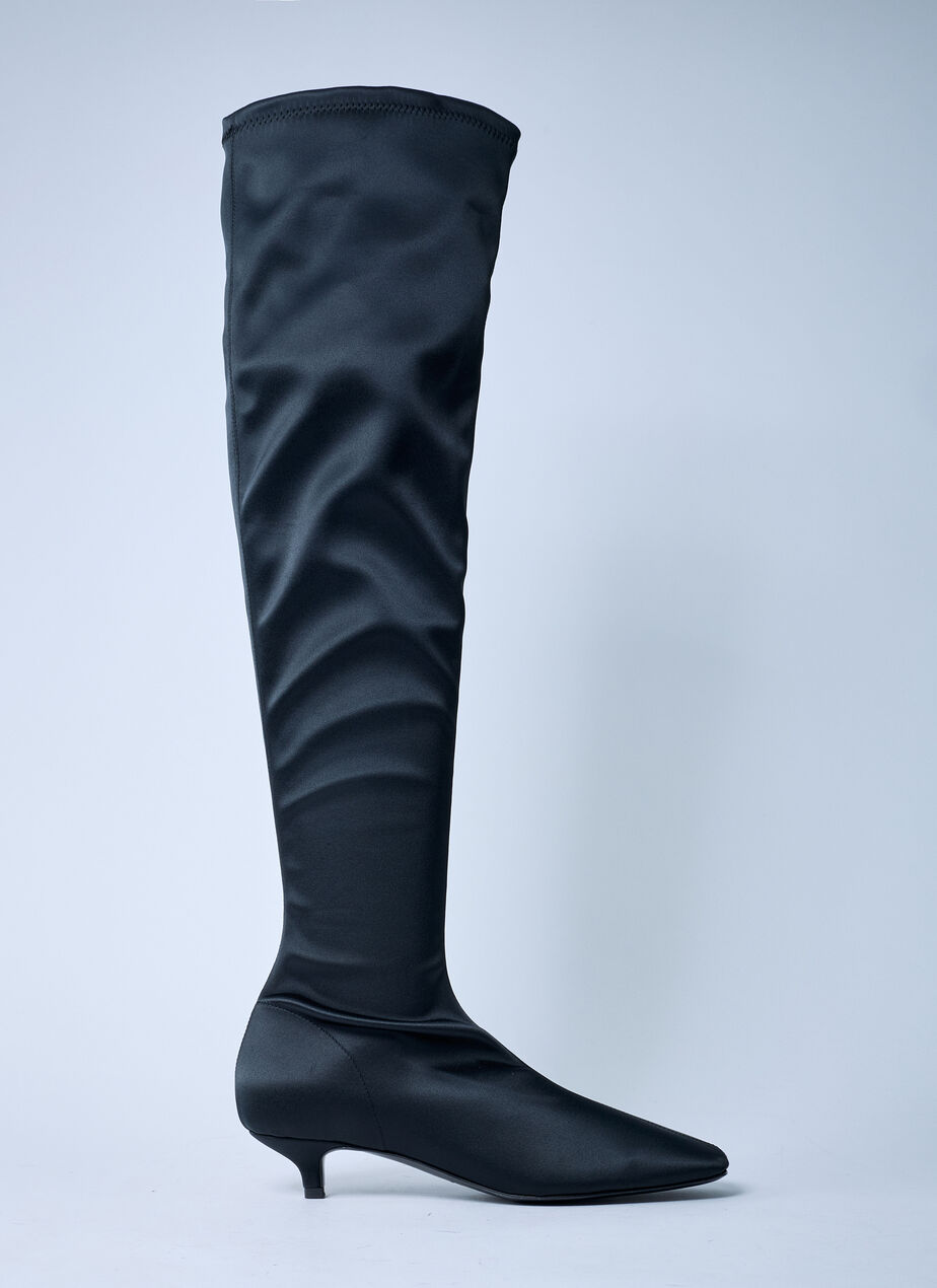 Satin Knee-High Boots