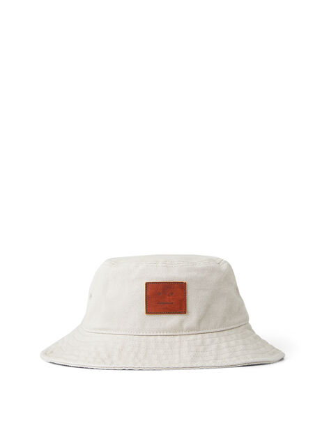 Cappello da Pescatore Beige con Face Patch