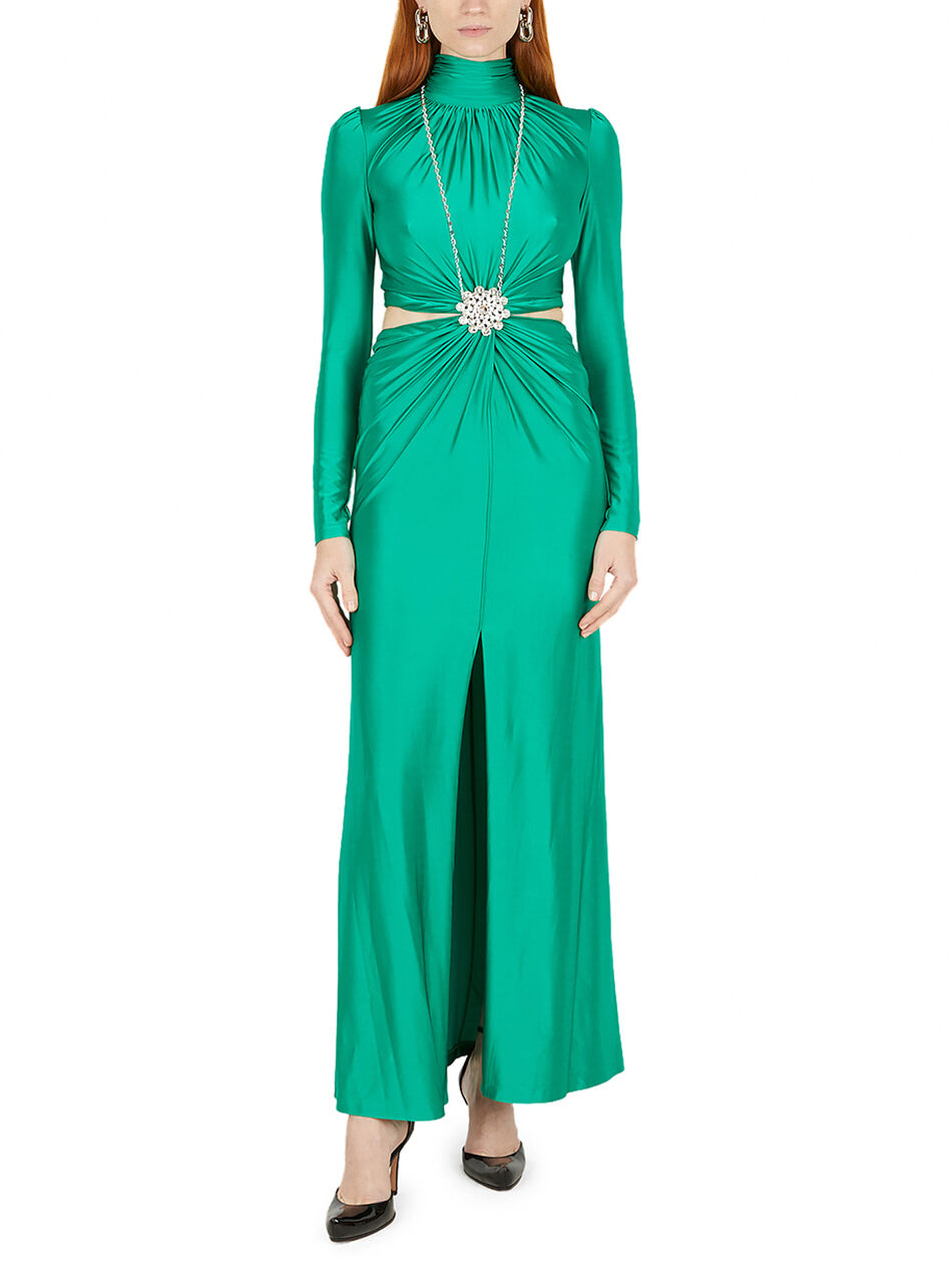 Gathered Cut-Out Dress