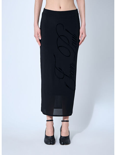 Mesh Tattoo Midi Skirt