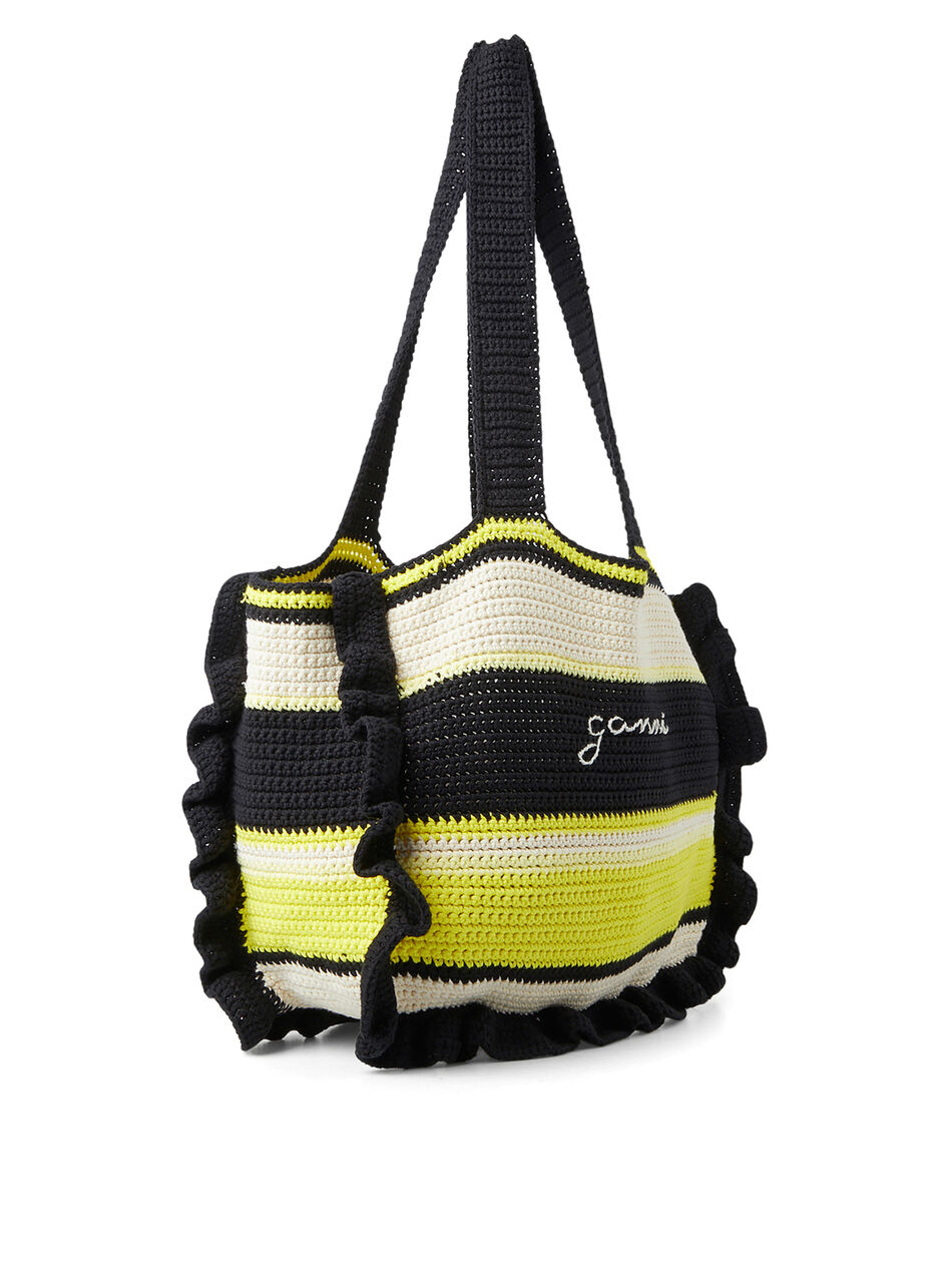 Crochet Stripe Tote Bag