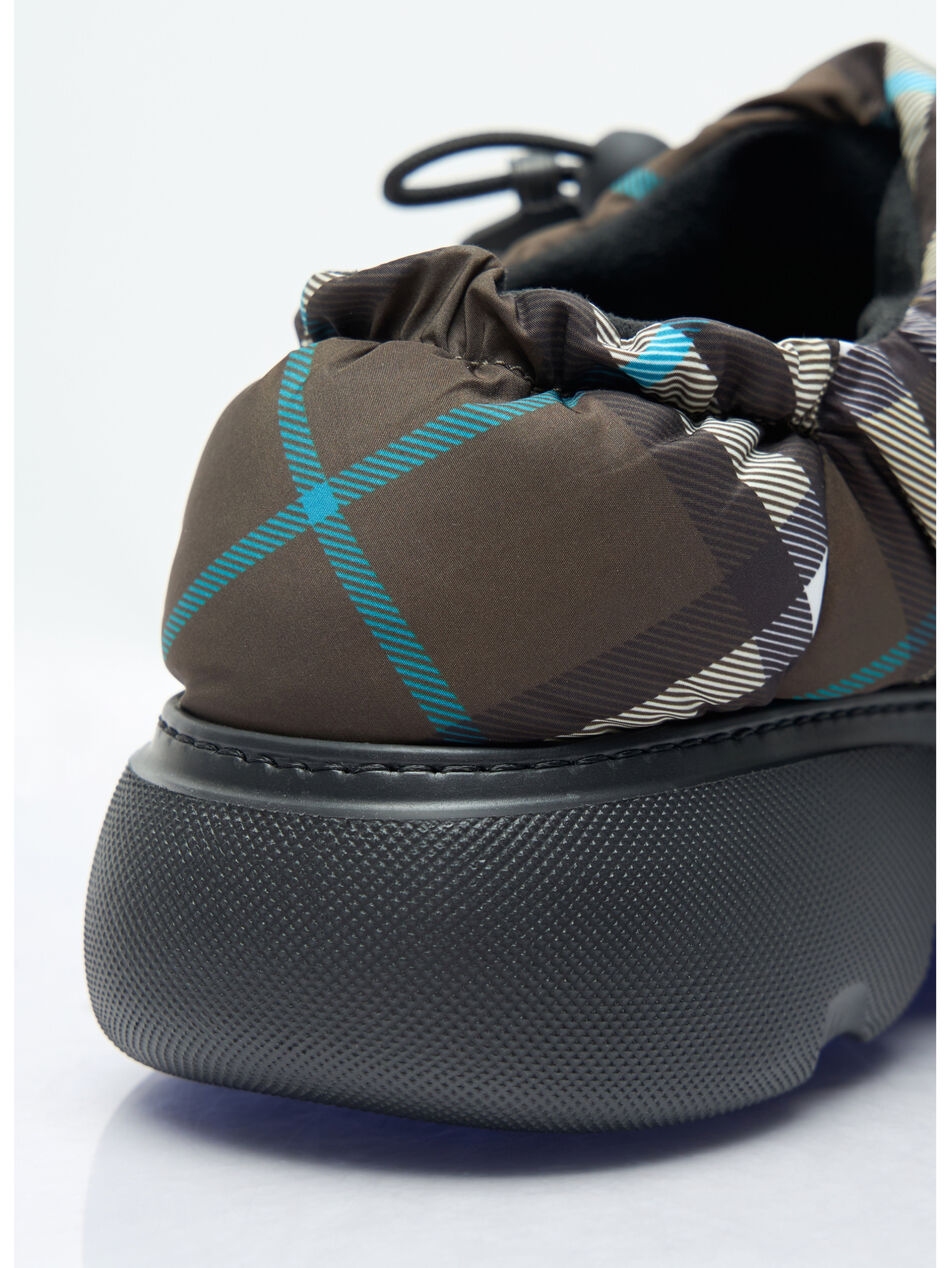 Check Nylon-Blend Pillow Mule