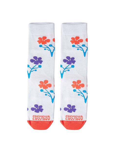 Short Socks with Floral Motif