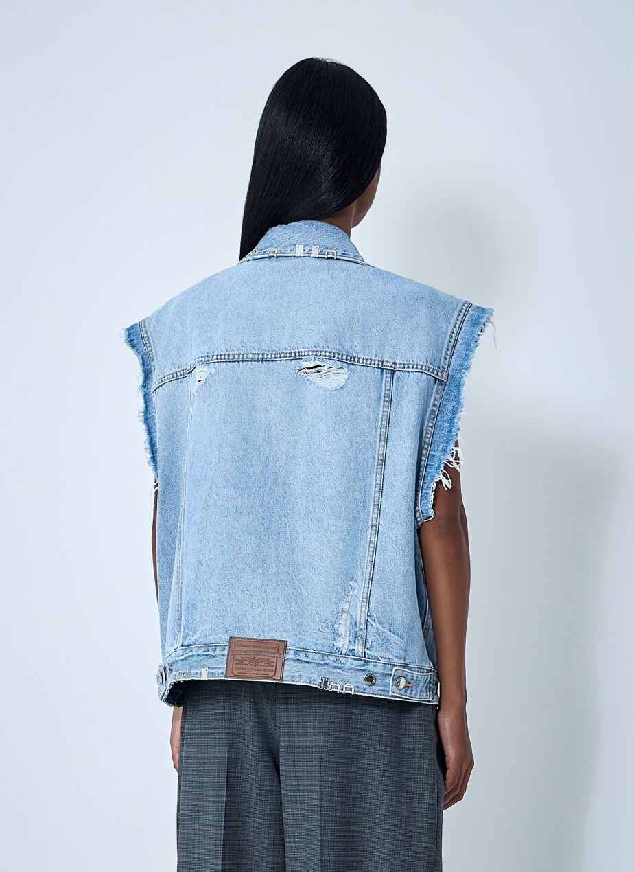 Distressed Denim Vest