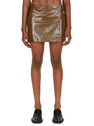 GANNI Patent Mini Skirt Brown flgan0251080grn