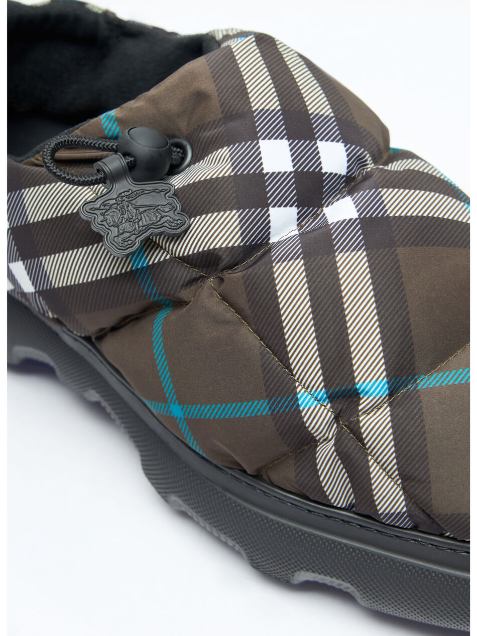 Check Nylon-Blend Pillow Mule