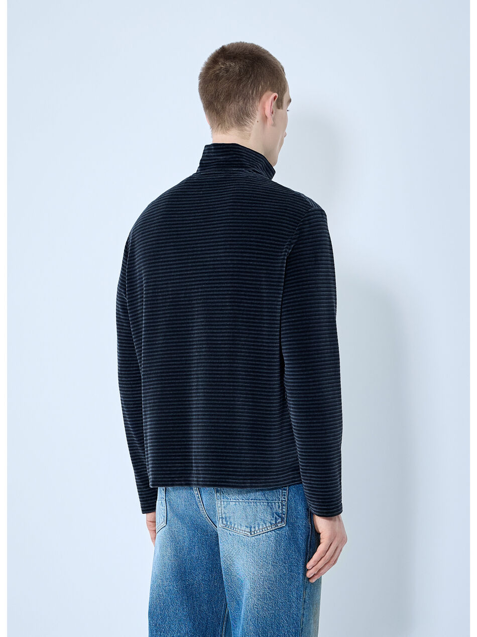 Phantom Stripe Velour Zip-Up Sweatshirt