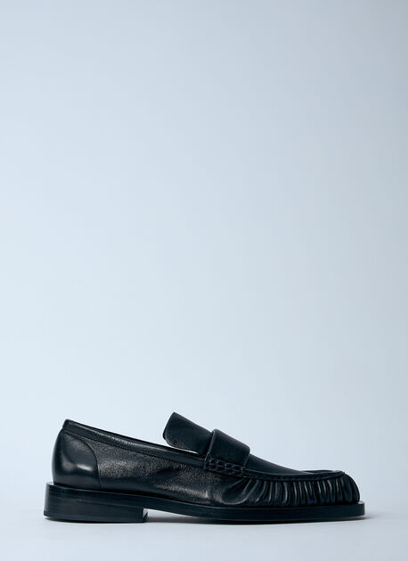 Ruched Leather Loafers