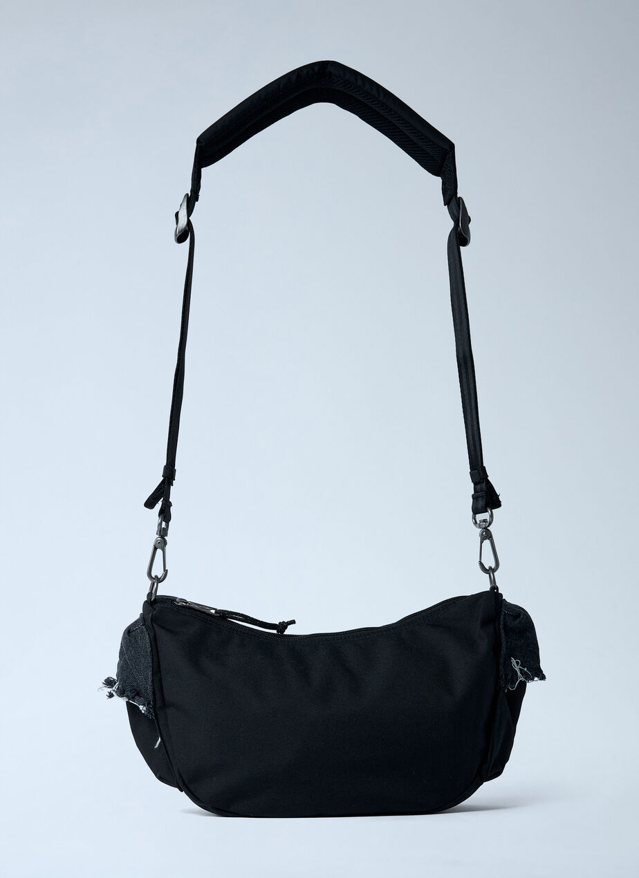 Distressed Logo Patch Shoulder Bag