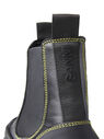 GANNI Leather Chelsea Ankle Boots in Black Black flgan0246035blk
