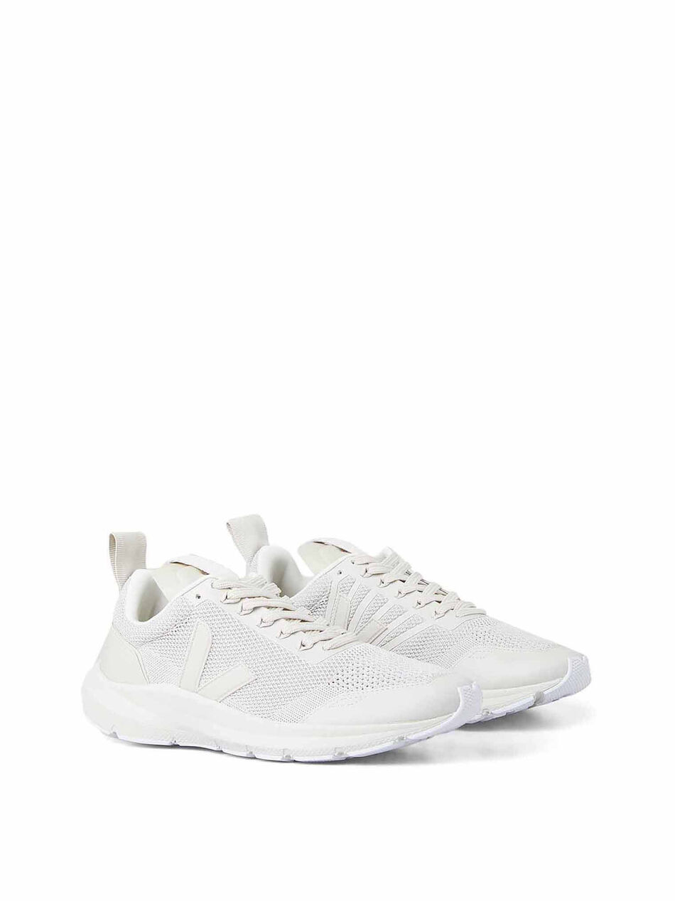 White Runner Sneakers with Logo