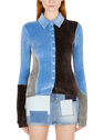 TheOpen Product Panelled Velvet Shirt Blue fltop0250002blu