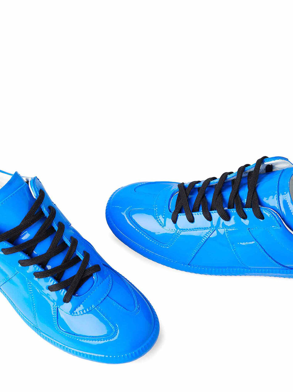 Replica Sneakers in Blue Patent Leather