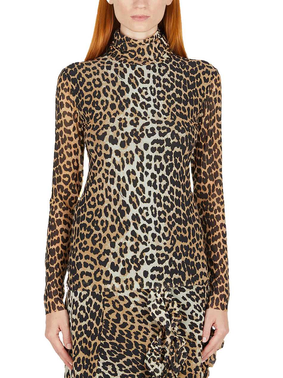 Leopard Print Top in Beige