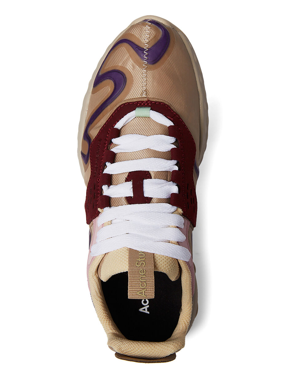 Ribbon Logo Sneakers in Beige