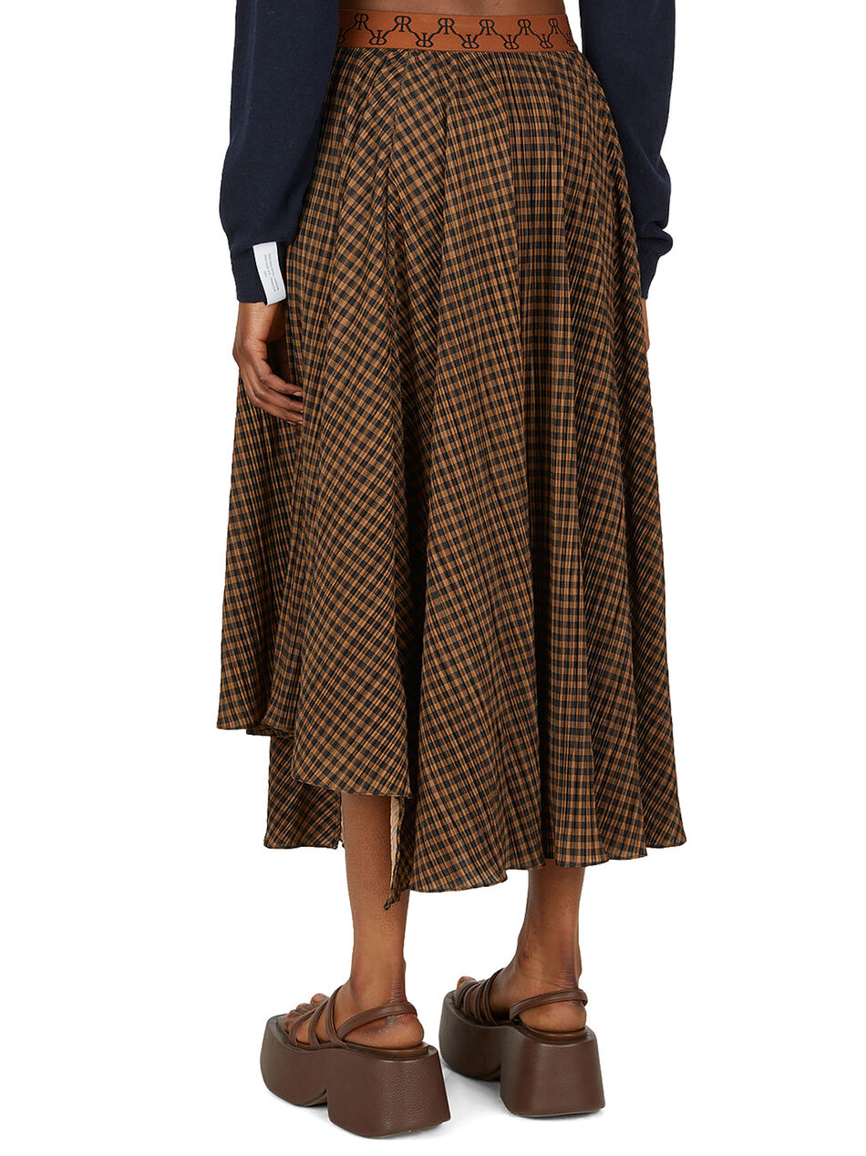 Logo Trim Check Skirt