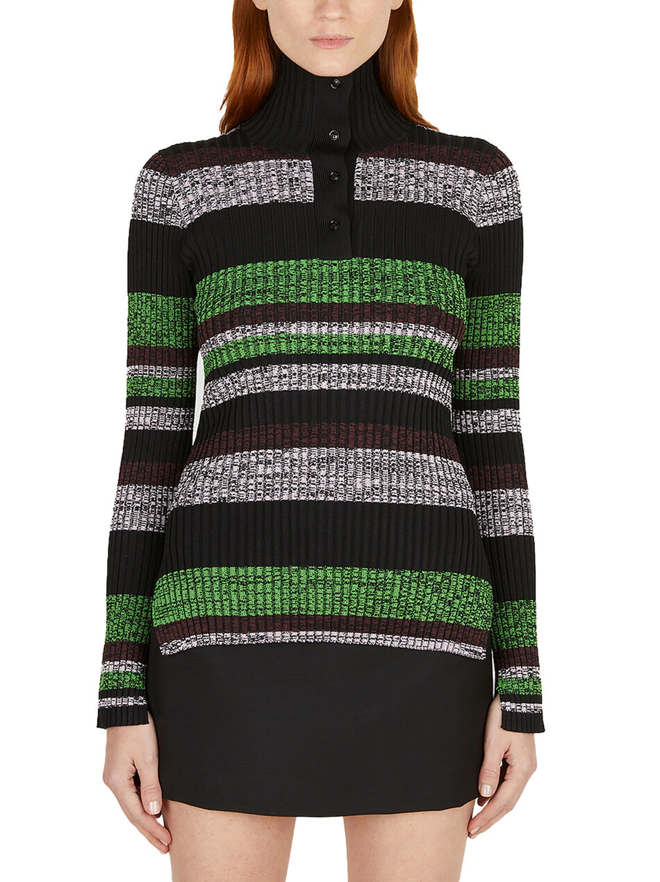 Button Up Striped Sweater