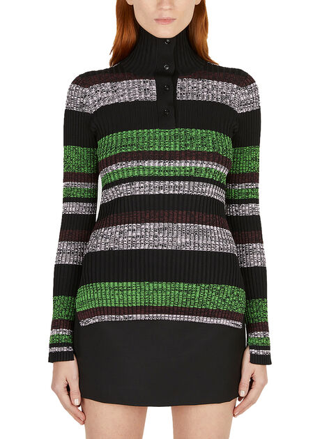 Button Up Striped Sweater