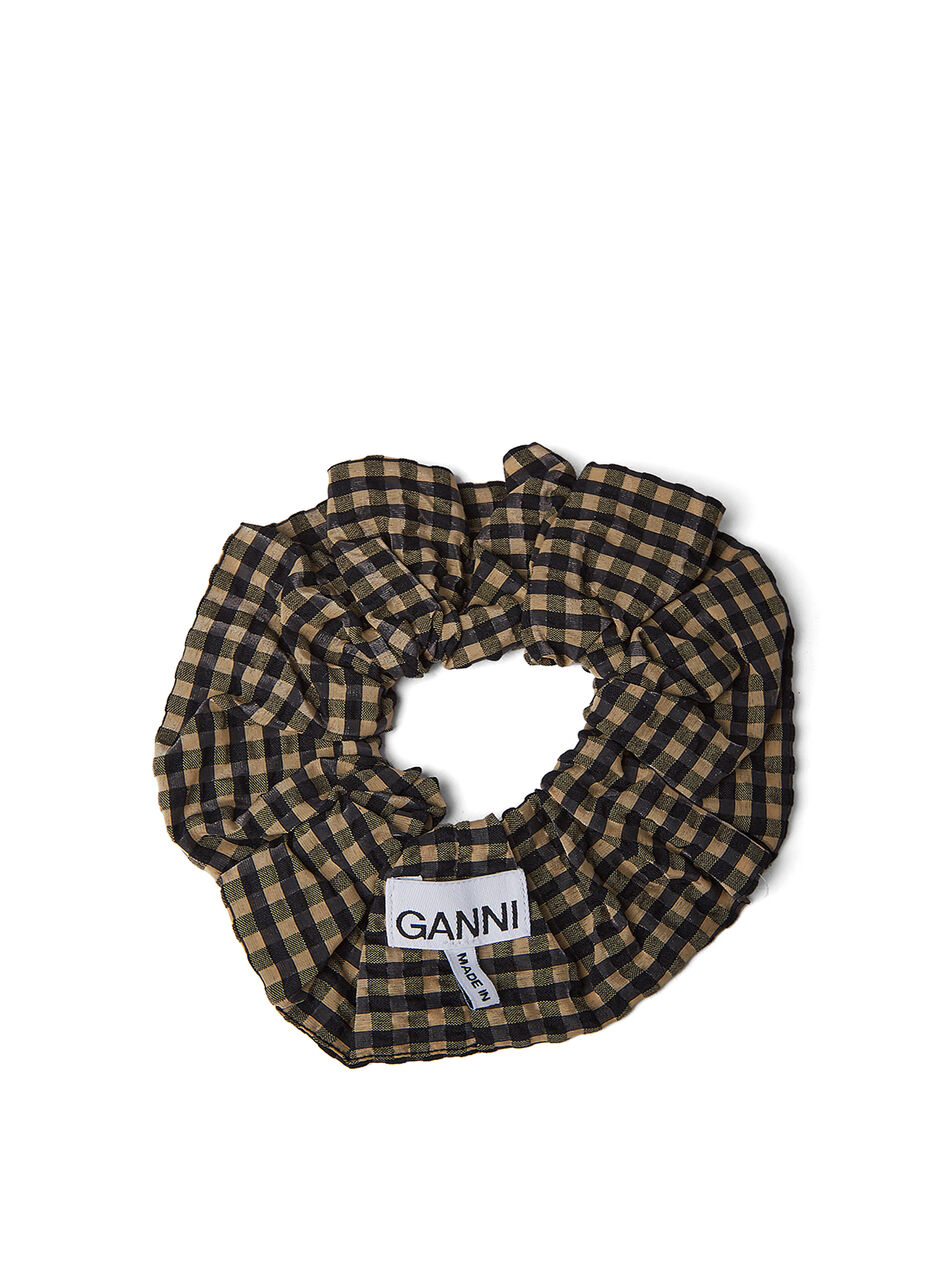 Check Seersucker Scrunchie