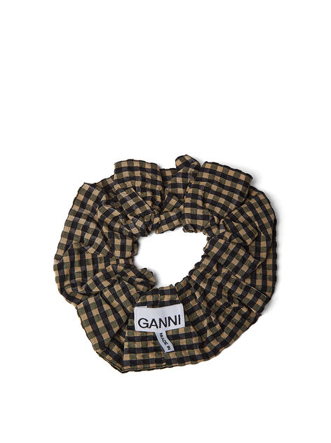 Check Seersucker Scrunchie