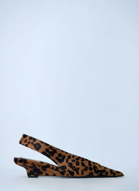 Leather Pointed Wedge-Heels