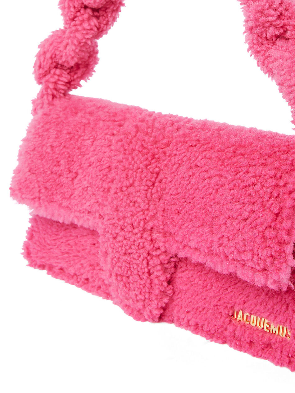 Le Bambidou Shearling Shoulder Bag in Pink