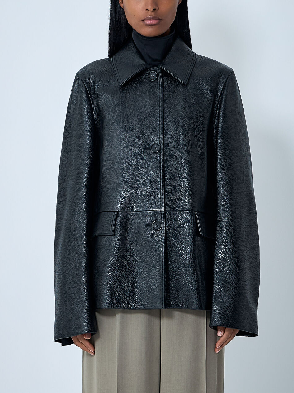 Grained Leather Jacket