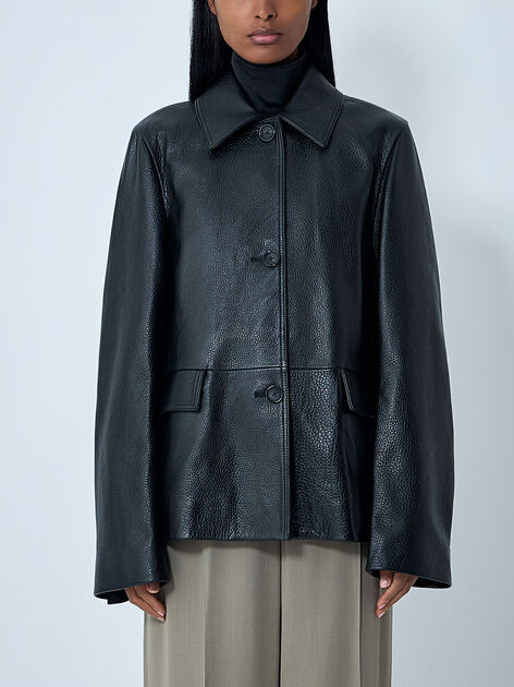 Grained Leather Jacket
