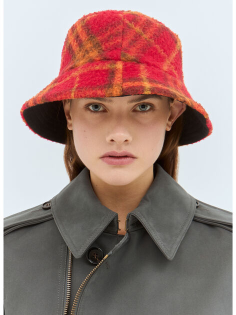 Reversible Check Fleece Bucket Hat