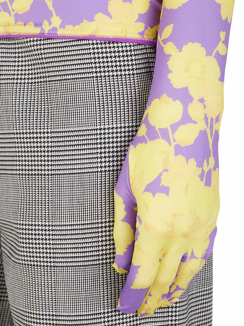 Acid Flower Stretch Top with Gloves