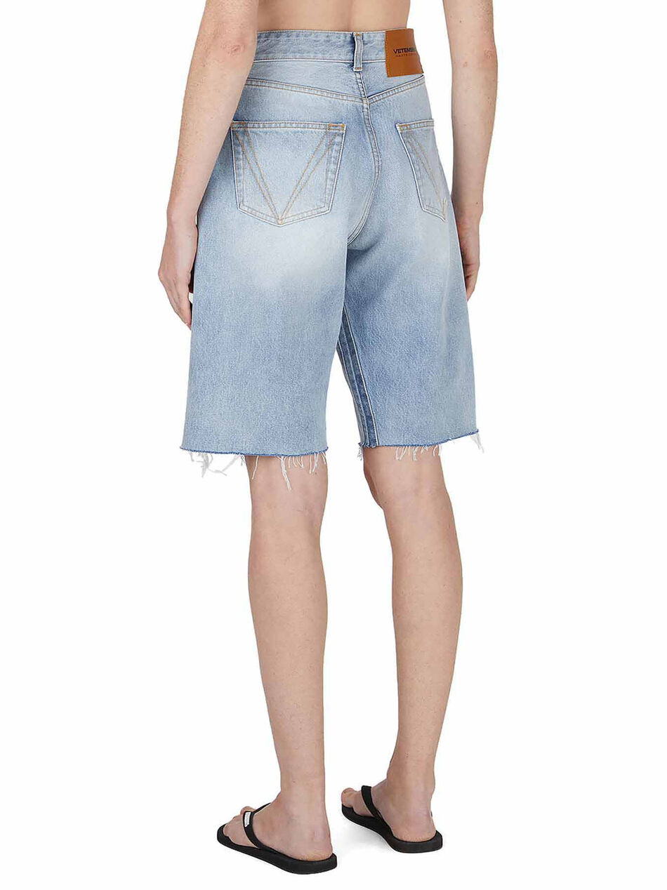 Denim Shorts with Logo Patch