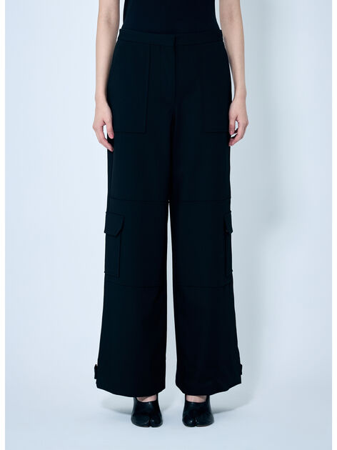 Solid Twill Suiting Cargo Pants