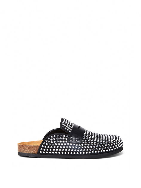 Crystal Backless Penny Loafers