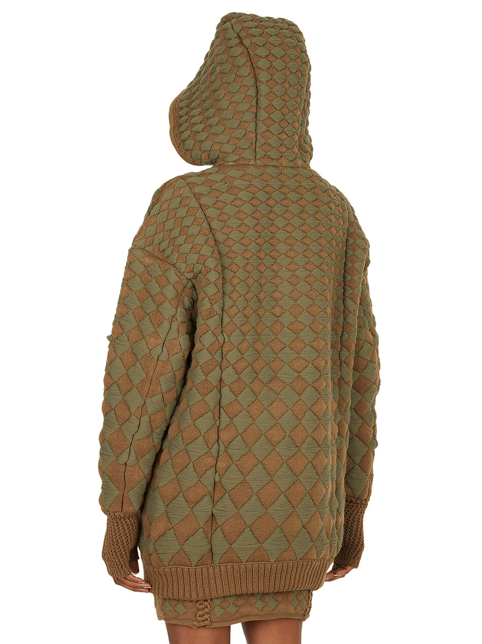 Illusion Quilted Hooded Sweatshirt