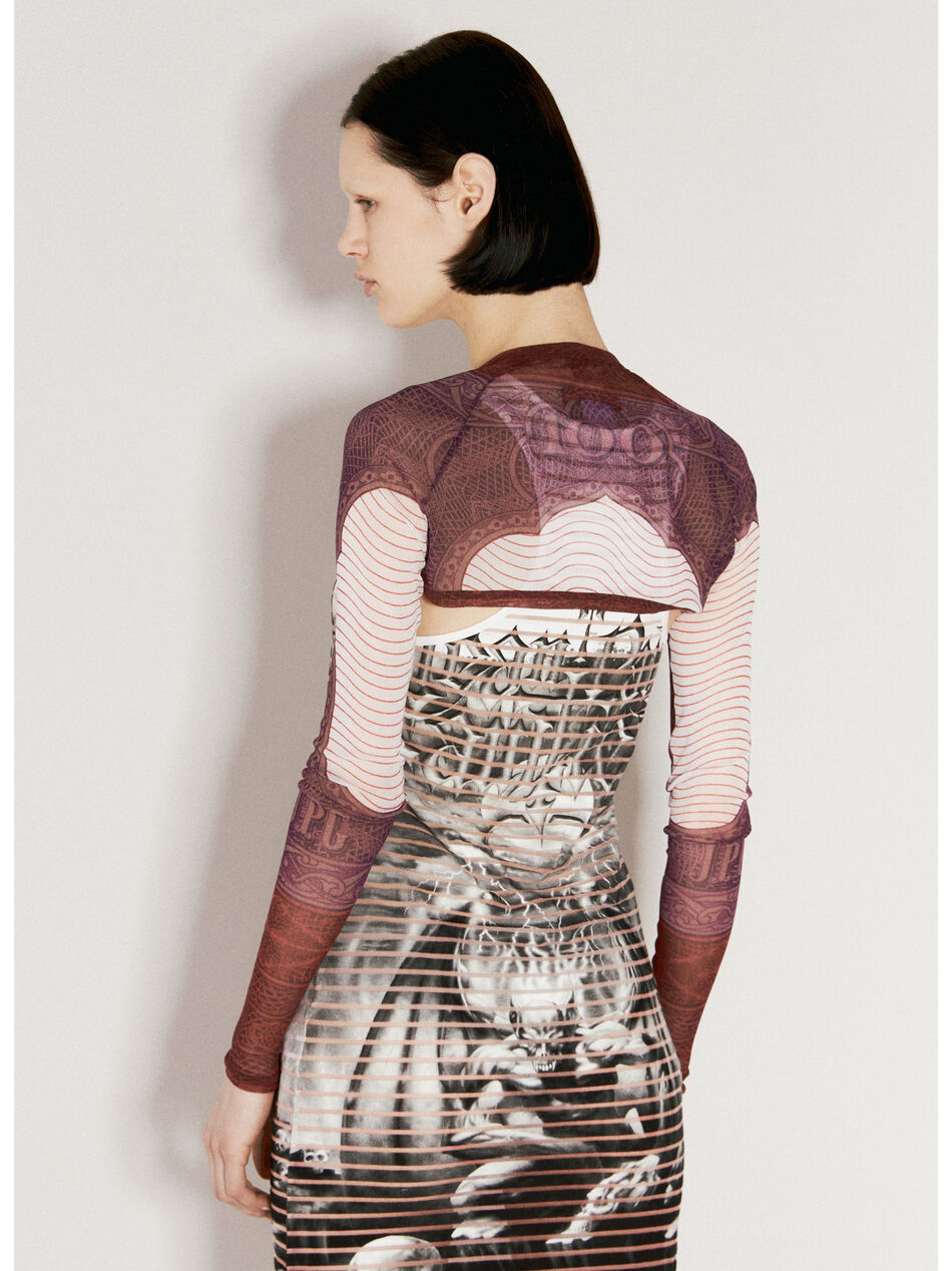 Cartouche Mesh Long Sleeve Shawl