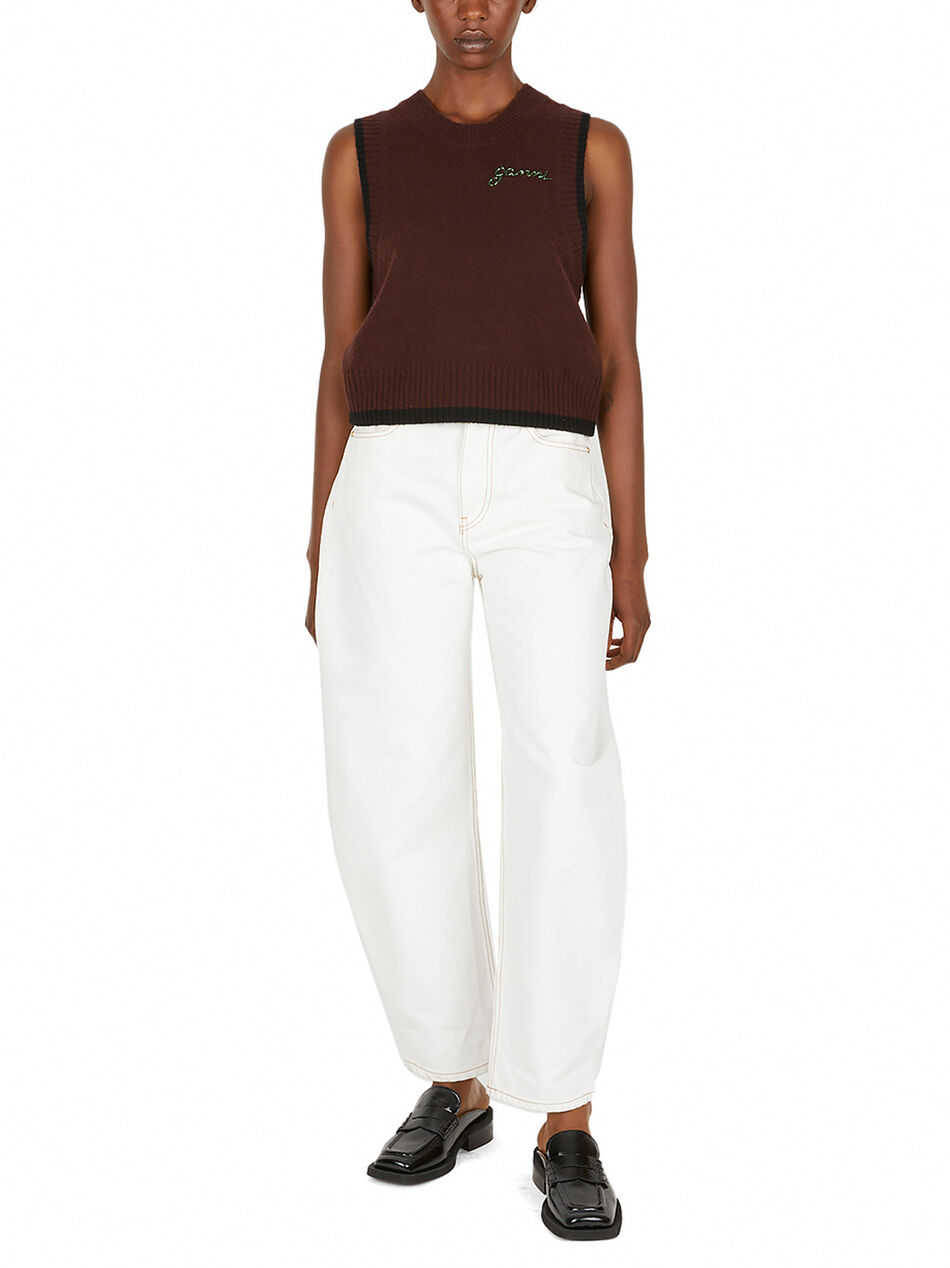 Embellished Logo Sleeveless Sweater